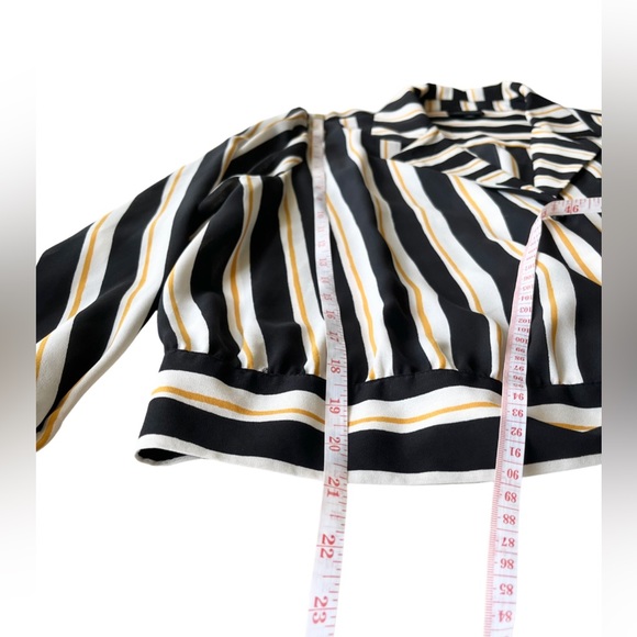 Who What Wear Striped Button-Up Tie Blouse - Picture 9 of 9